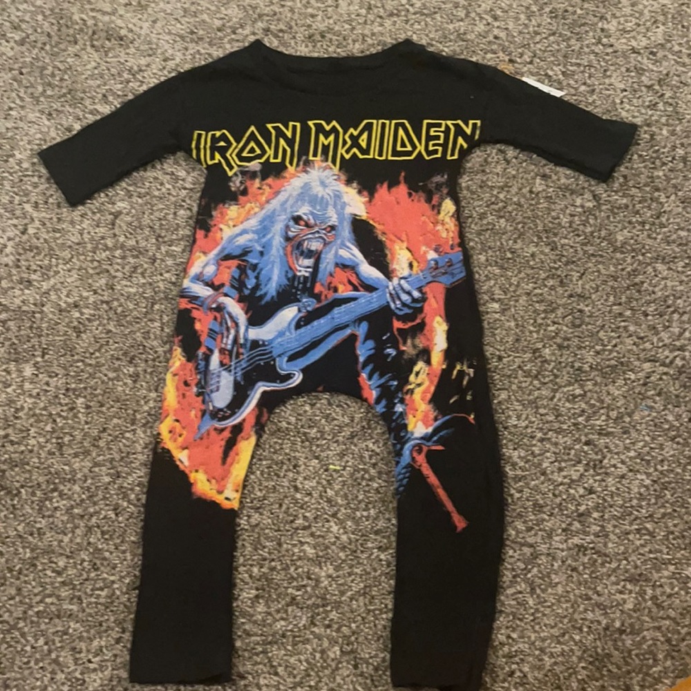 Iron Maiden hand made pull on onesie. 12-24 month
